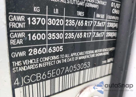 2007 Mercedes-Benz R 350 4Matic z USA, uszkodzony, nr VIN 4JGCB65E07A053053